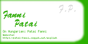 fanni patai business card